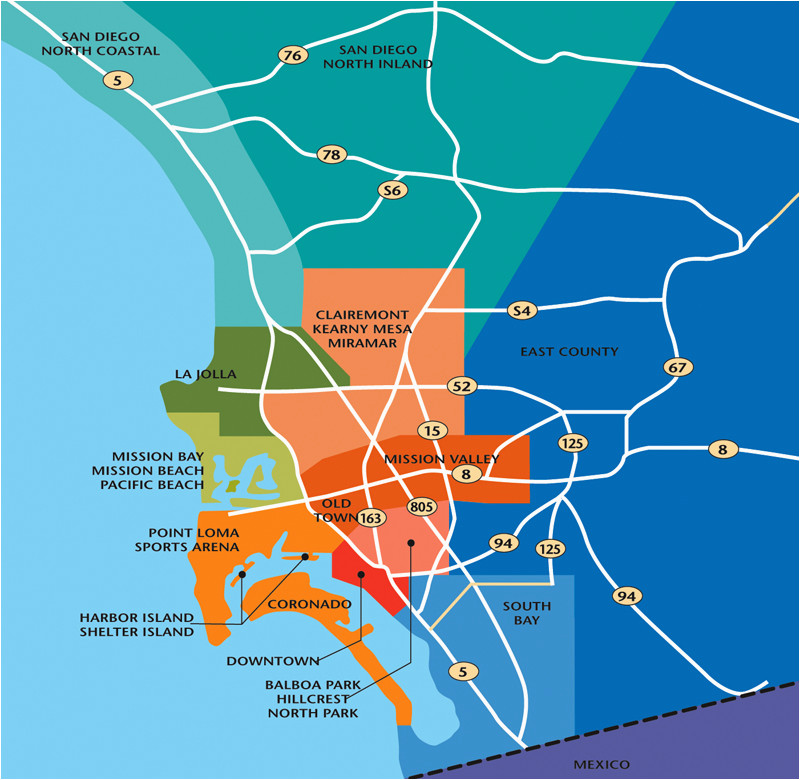 Onde ficar em San Diego: mapa