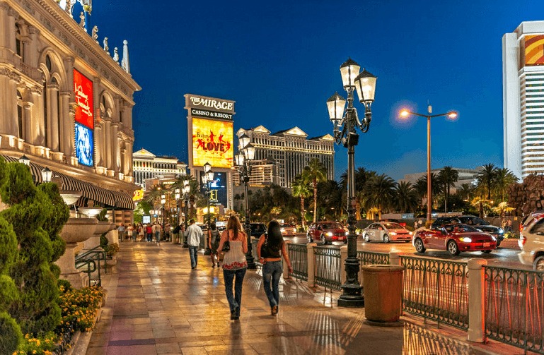 Andando a pé em Las Vegas